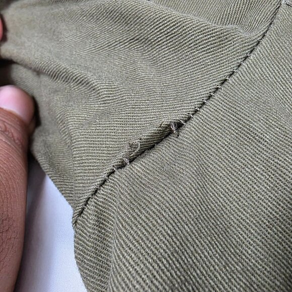 Be Cool Womens Size Large Green Hooded Military Style Jacket Cotton Lightweight - Picture 8 of 12